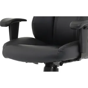 Winsor Medium Back Executive Black Leather Office Chair with Arms
