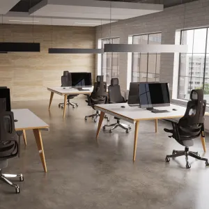 Zure High Back Black Shell Executive Office Chair with Arms