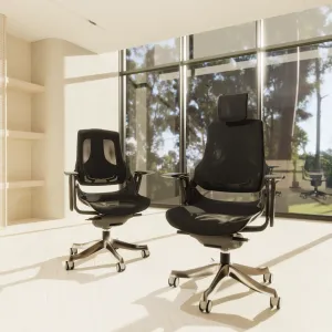 Zure High Back Black Shell Executive Office Chair with Arms