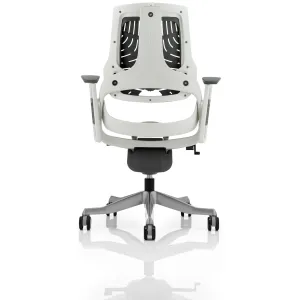 Zure High Back White Shell Elastomer Executive Office Chair with Arms