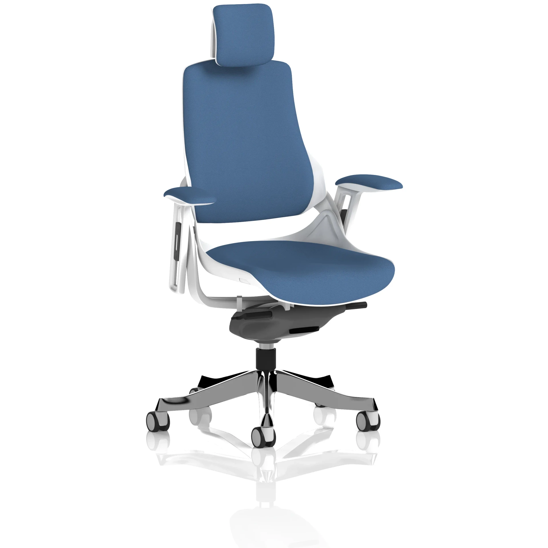 Zure High Back White Shell Fabric Executive Office Chair