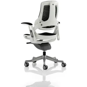 Zure High Back White Shell Fabric Executive Office Chair with Arms