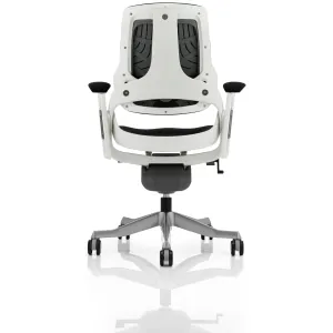 Zure High Back White Shell Fabric Executive Office Chair with Arms