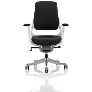 Zure High Back White Shell Fabric Executive Office Chair with Arms
