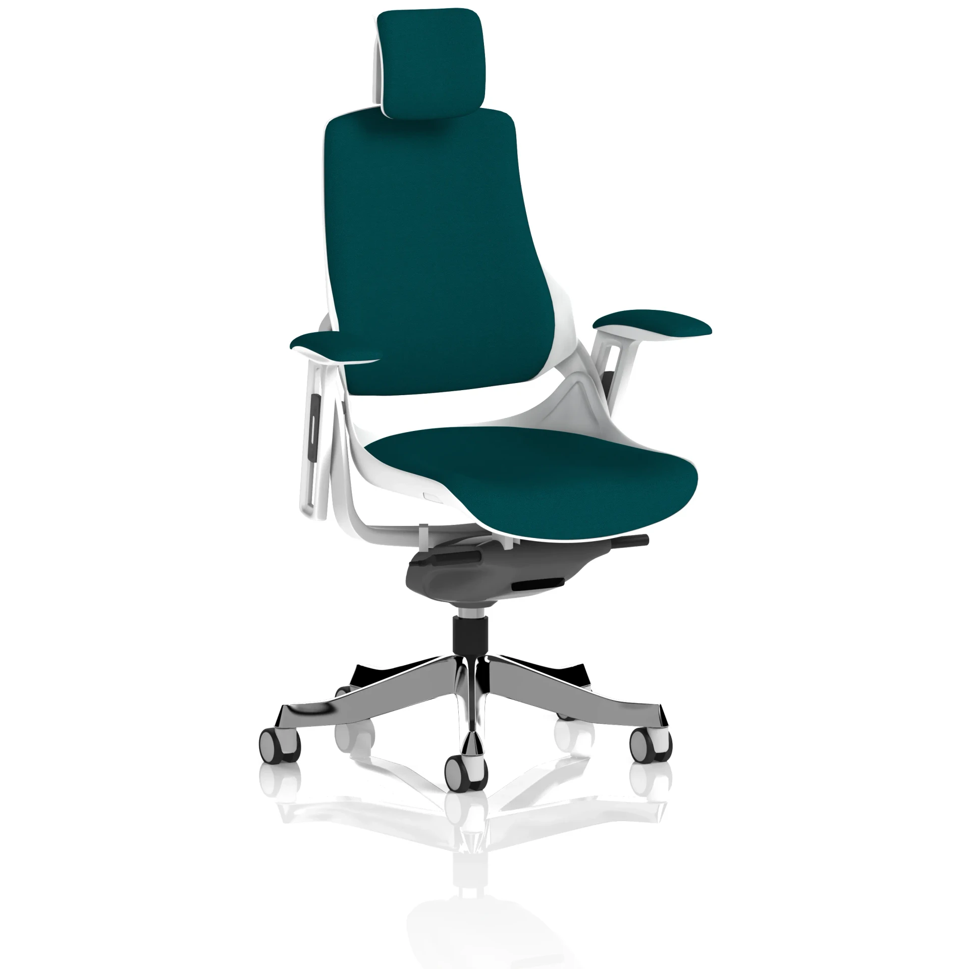 Zure High Back White Shell Fabric Executive Office Chair