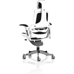 Zure High Back White Shell Fabric Executive Office Chair