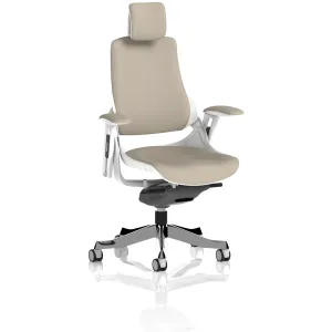 Zure High Back White Shell Fabric Executive Office Chair