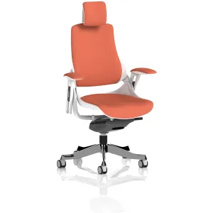 Zure High Back White Shell Fabric Executive Office Chair