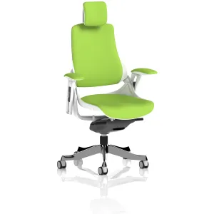 Zure High Back White Shell Fabric Executive Office Chair