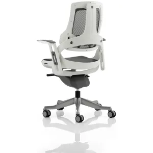 Zure High Back White Shell Mesh Executive Office Chair with Arms