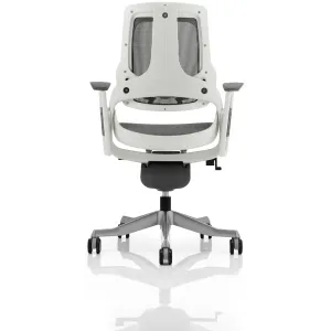 Zure High Back White Shell Mesh Executive Office Chair with Arms