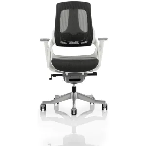 Zure High Back White Shell Mesh Executive Office Chair with Arms