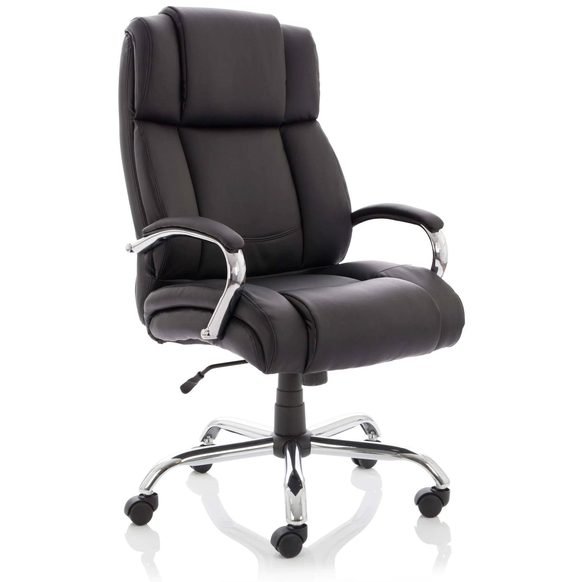 Texas High Back Heavy Duty Executive Black Leather Office Chair with Arms