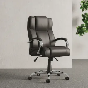 Texas High Back Heavy Duty Executive Black Leather Office Chair with Arms