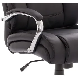 Texas High Back Heavy Duty Executive Black Leather Office Chair with Arms