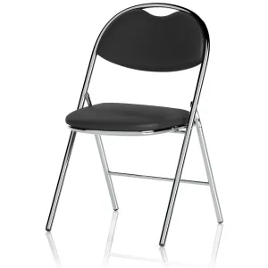 Milan Black Vinyl Folding Conference and Visitor Chair