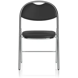 Milan Black Vinyl Folding Conference and Visitor Chair
