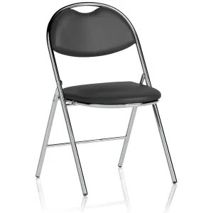 Milan High Back Black Vinyl Chrome Frame Folding Visitor Chair