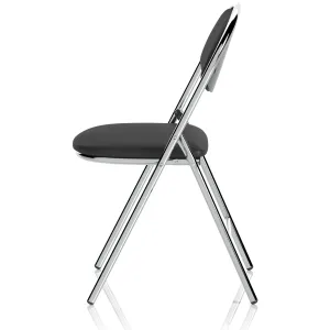 Milan Black Vinyl Folding Conference and Visitor Chair