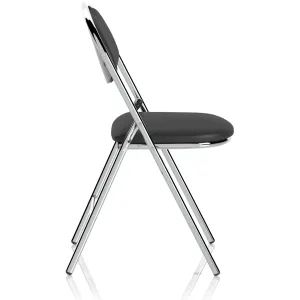 Milan Black Vinyl Folding Conference and Visitor Chair