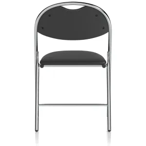 Milan Black Vinyl Folding Conference and Visitor Chair