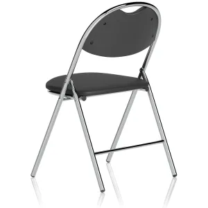 Milan Black Vinyl Folding Conference and Visitor Chair