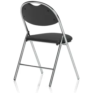 Milan Black Vinyl Folding Conference and Visitor Chair