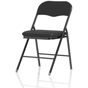 Sicily Black Polyurethane Folding Chair