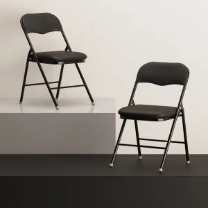 Sicily Black Polyurethane Folding Chair