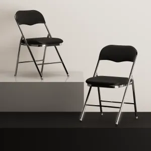 Sicily Black Polyurethane Folding Chair