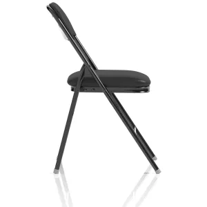 Sicily Black PU Leather Folding Meeting Room Chair