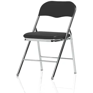 Sicily Black PU Leather Folding Meeting Room Chair