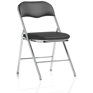 Sicily Black PU Leather Folding Meeting Room Chair