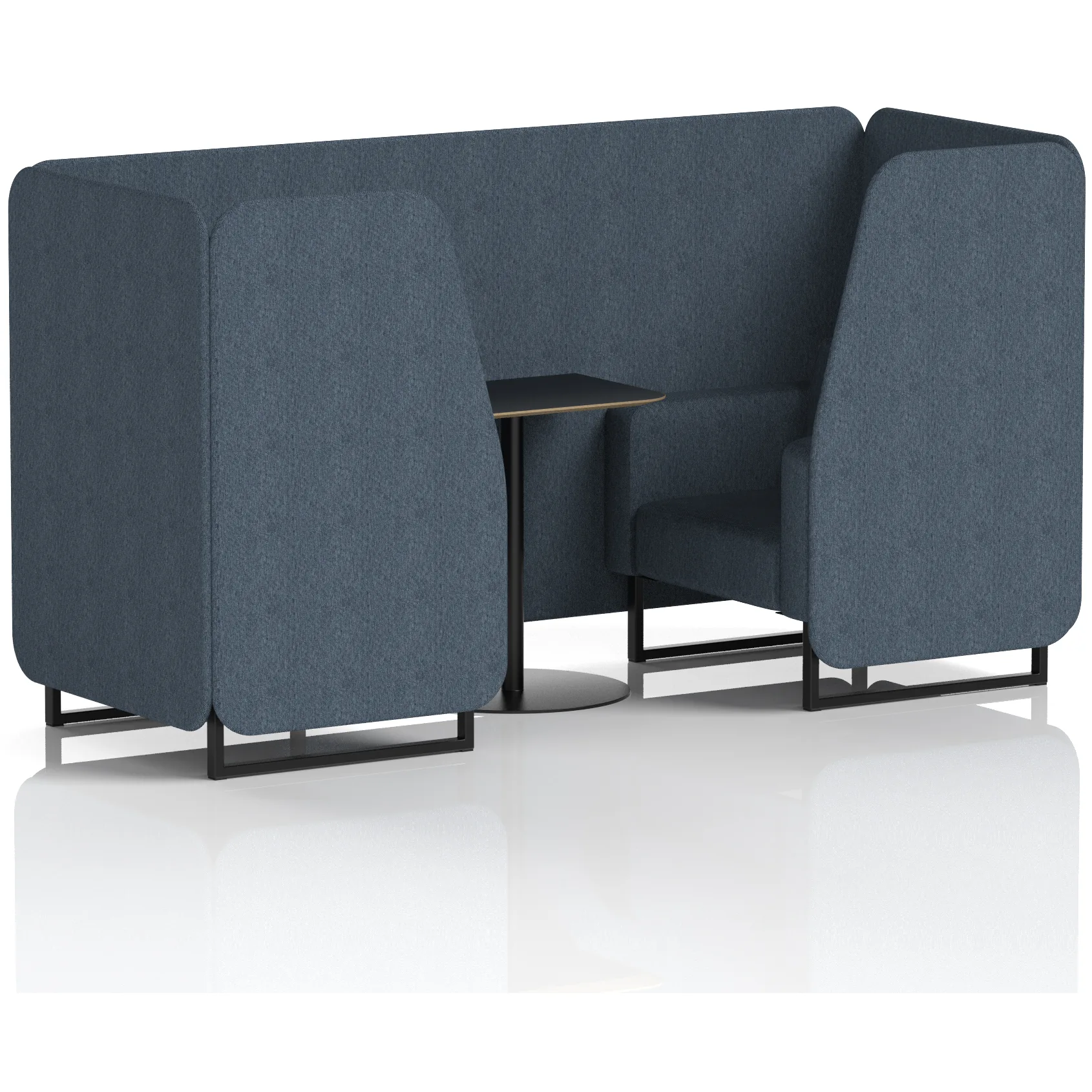 Brixworth Black Frame Office Privacy Booth with Table