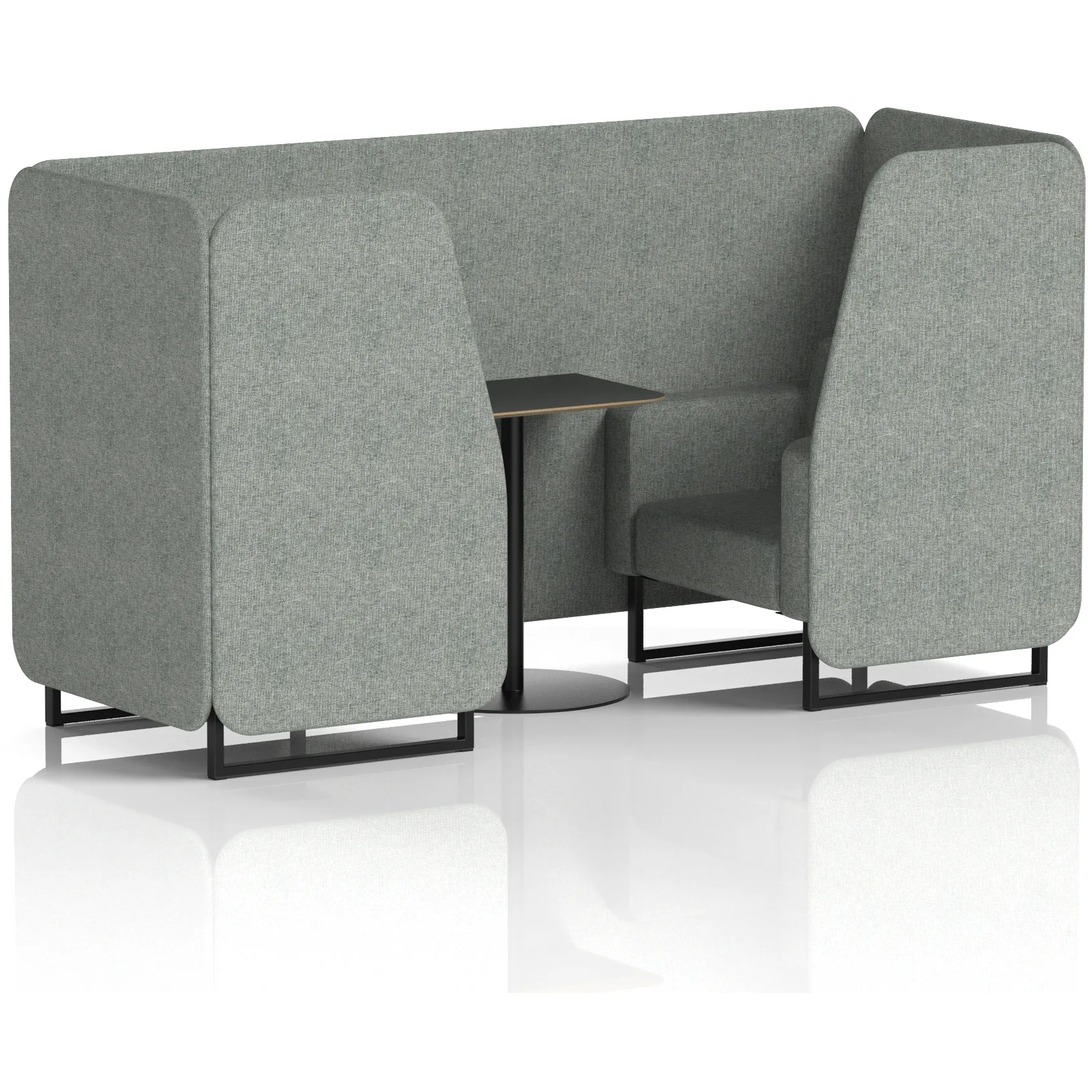 Brixworth Black Frame Office Privacy Booth with Table