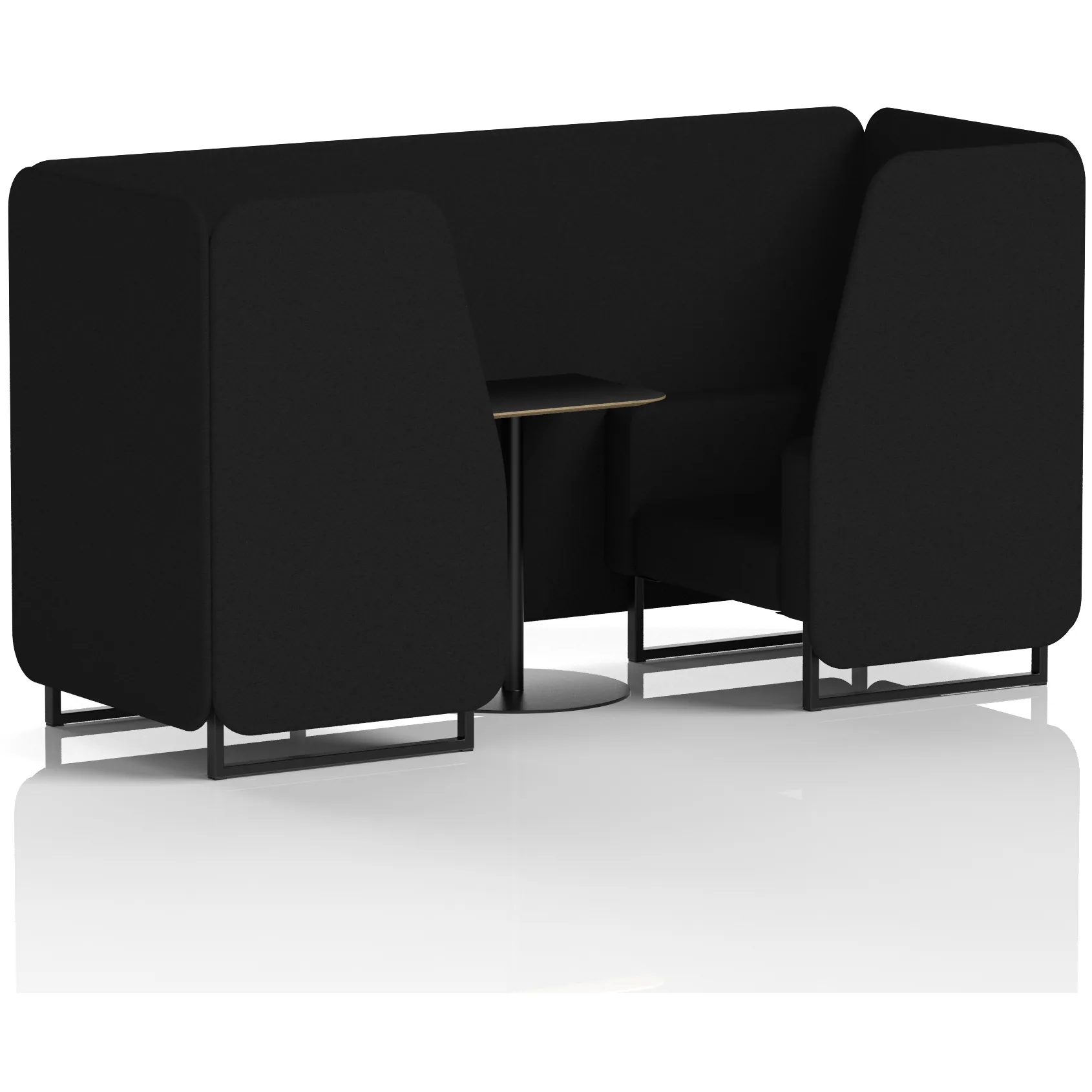 Brixworth Black Frame Office Privacy Booth with Table