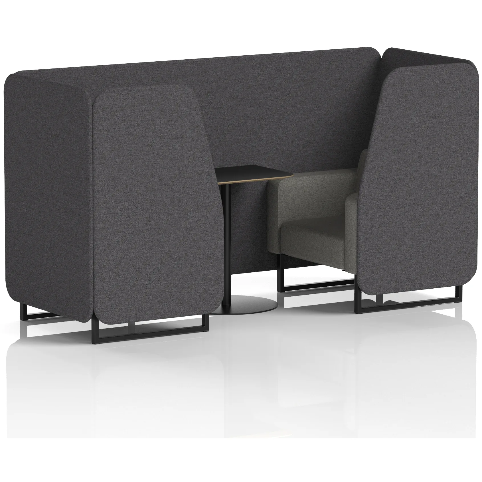 Brixworth Black Frame Office Privacy Booth with Table