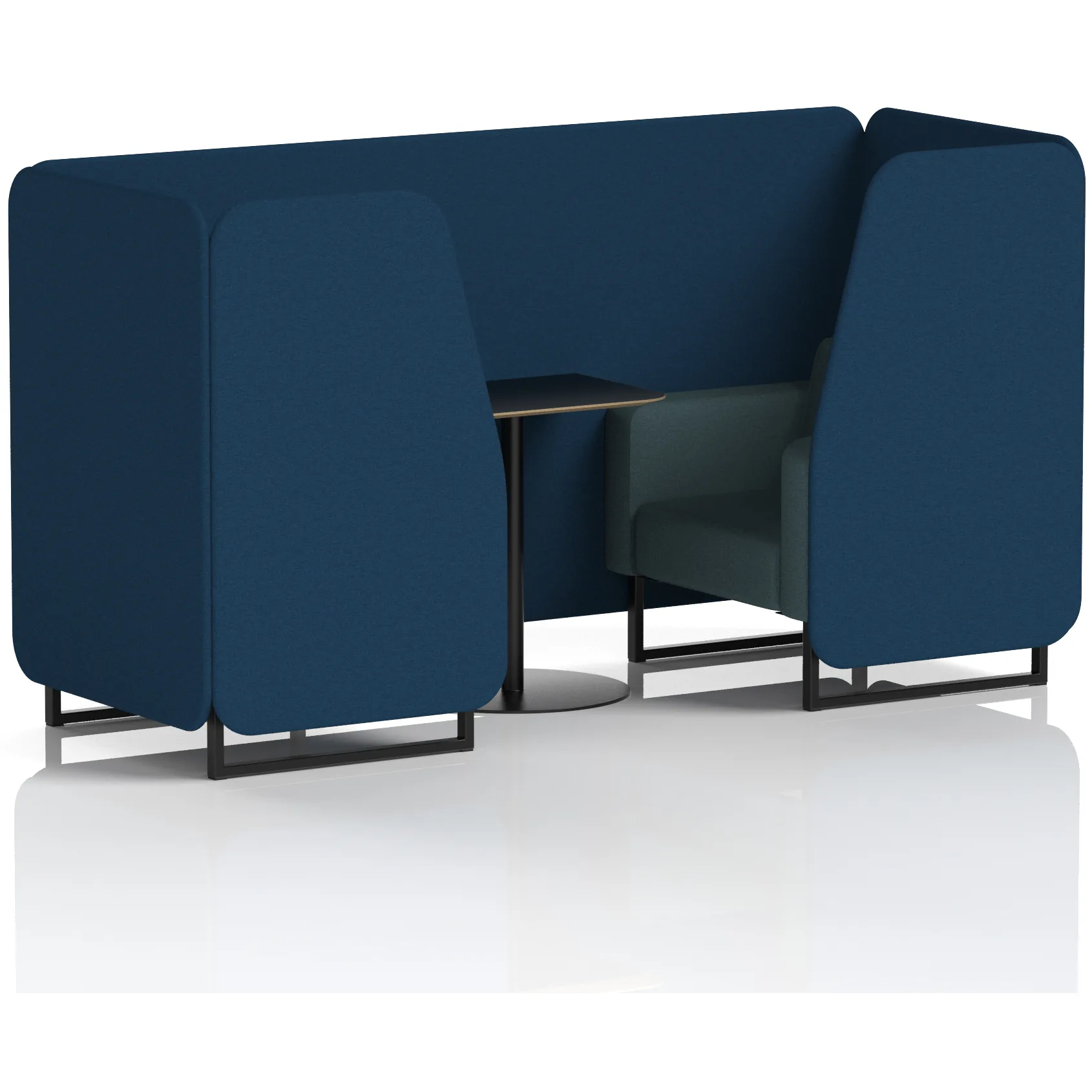 Brixworth Black Frame Office Privacy Booth with Table