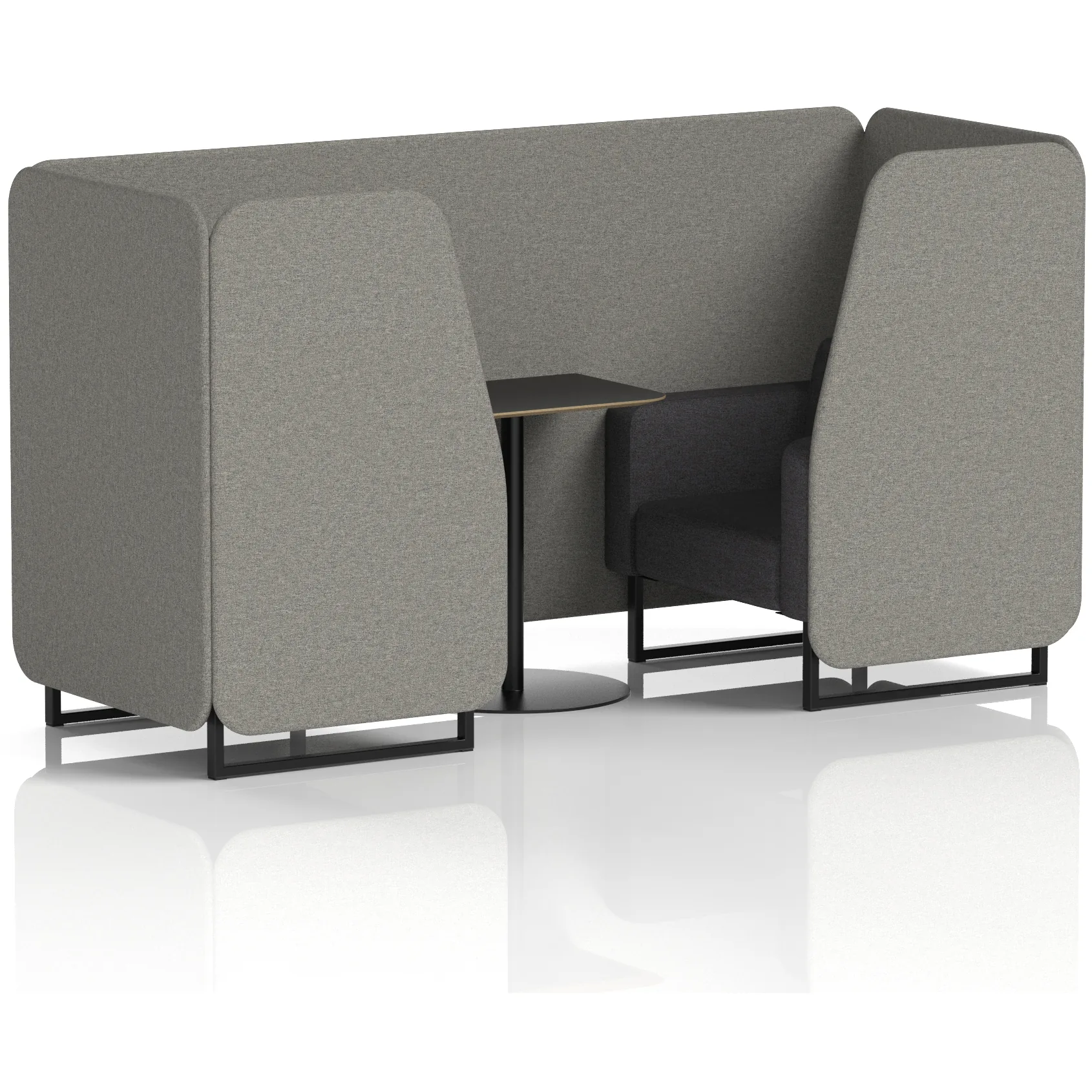 Brixworth Black Frame Office Privacy Booth with Table