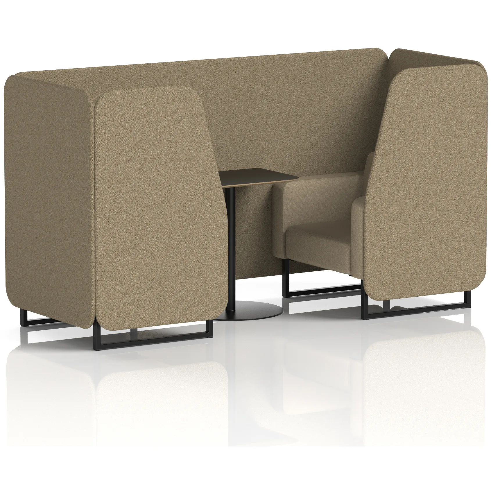 Brixworth Black Frame Office Privacy Booth with Table