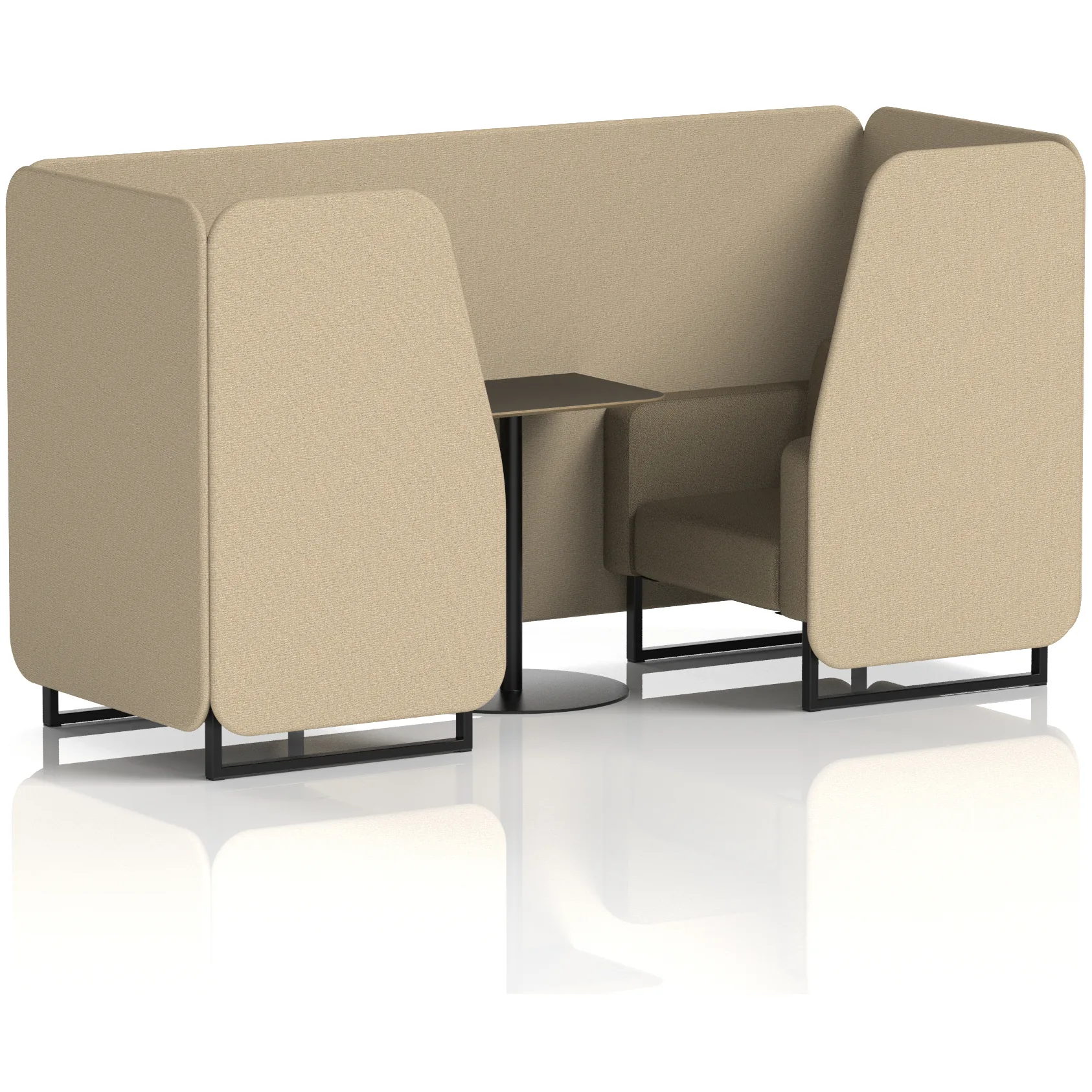 Brixworth Black Frame Office Privacy Booth with Table