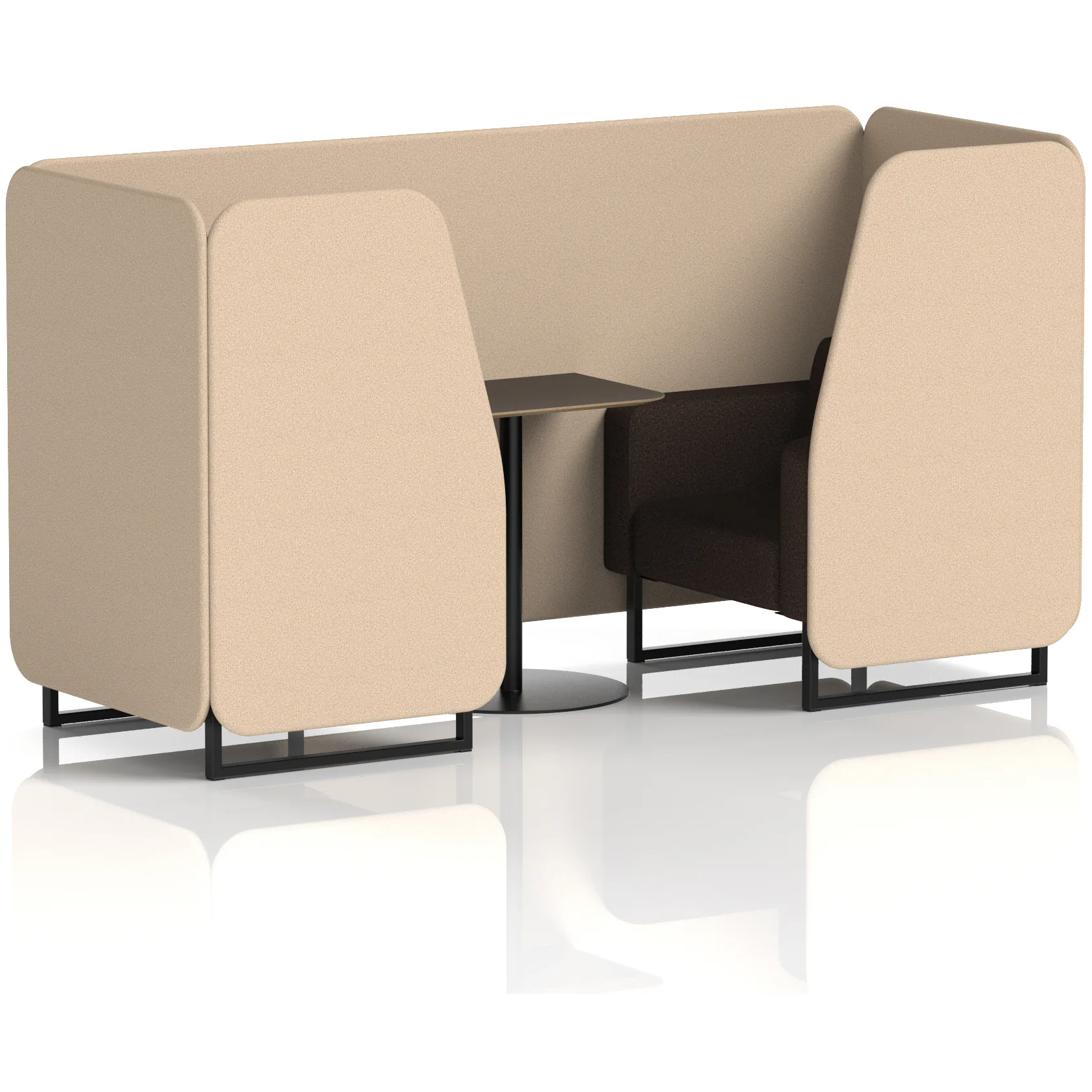 Brixworth Black Frame Office Privacy Booth with Table