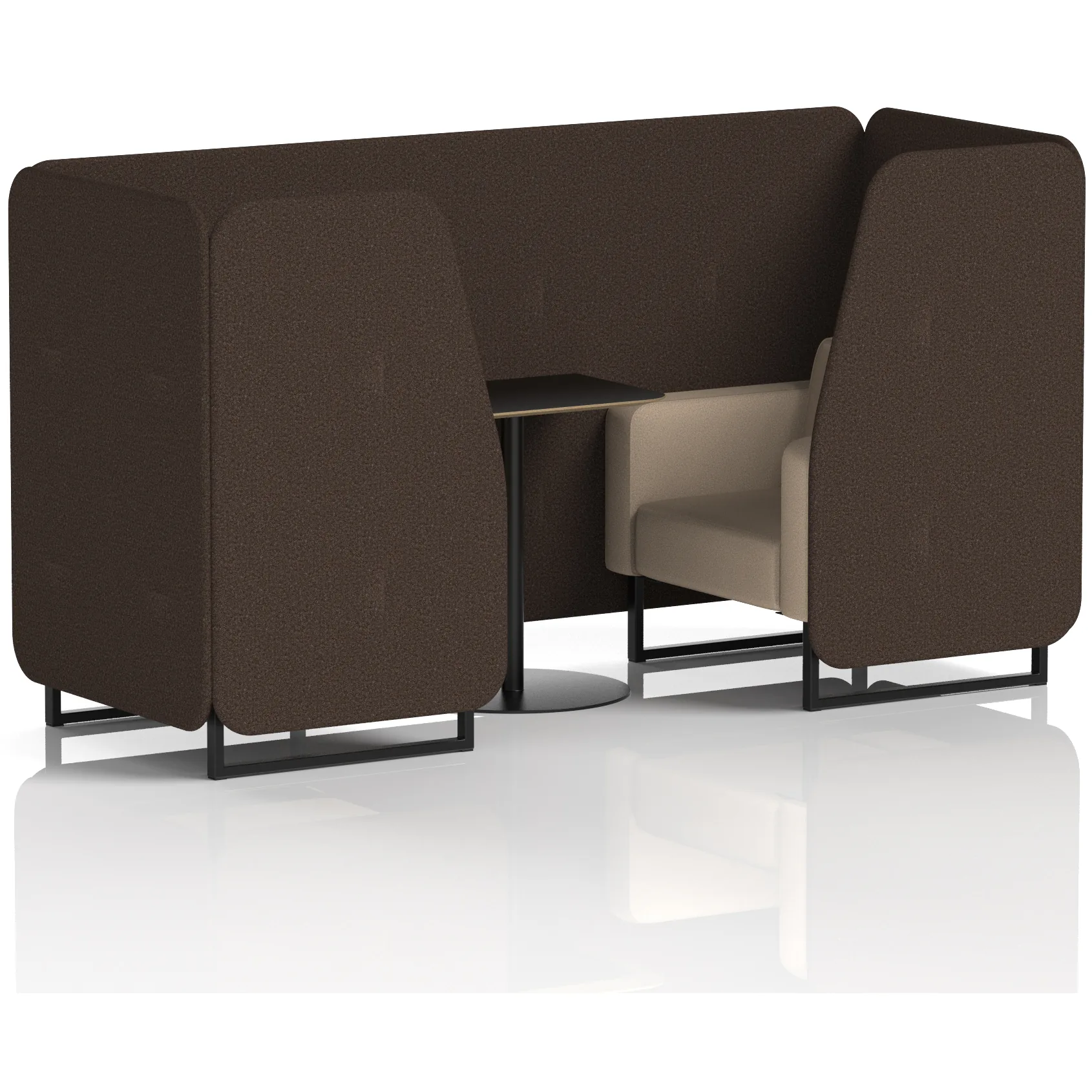 Brixworth Black Frame Office Privacy Booth with Table