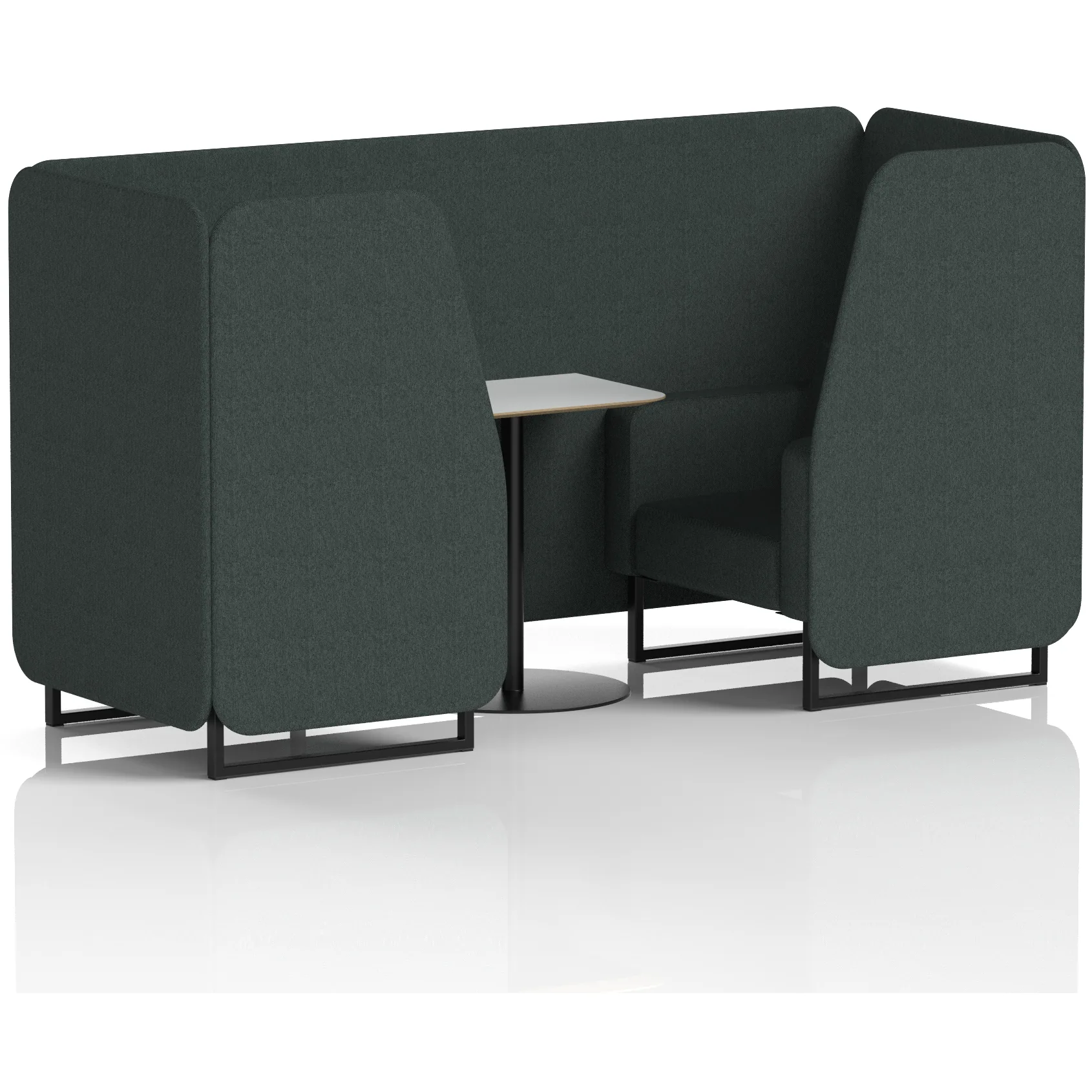 Brixworth Black Frame Office Privacy Booth with Table