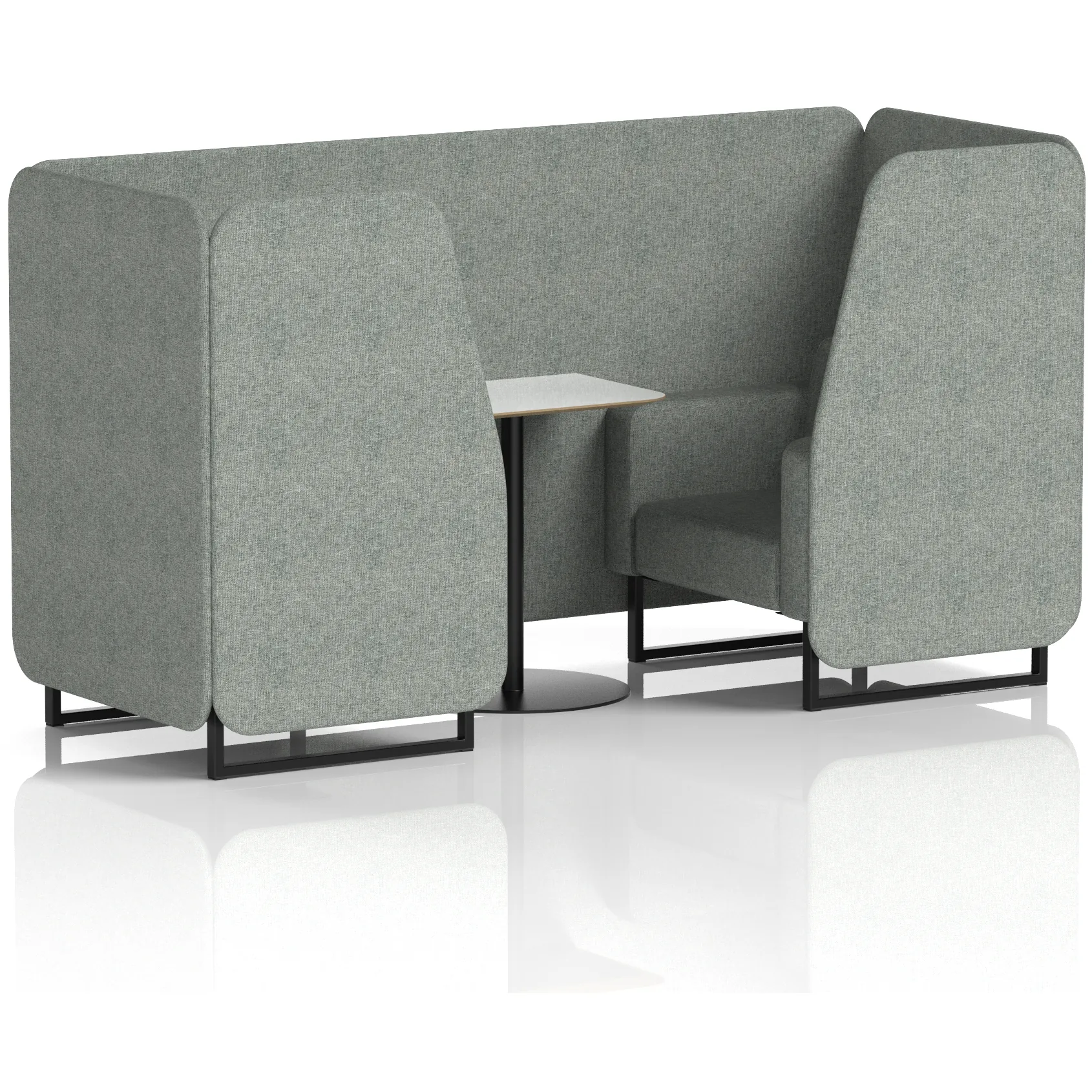 Brixworth Black Frame Office Privacy Booth with Table