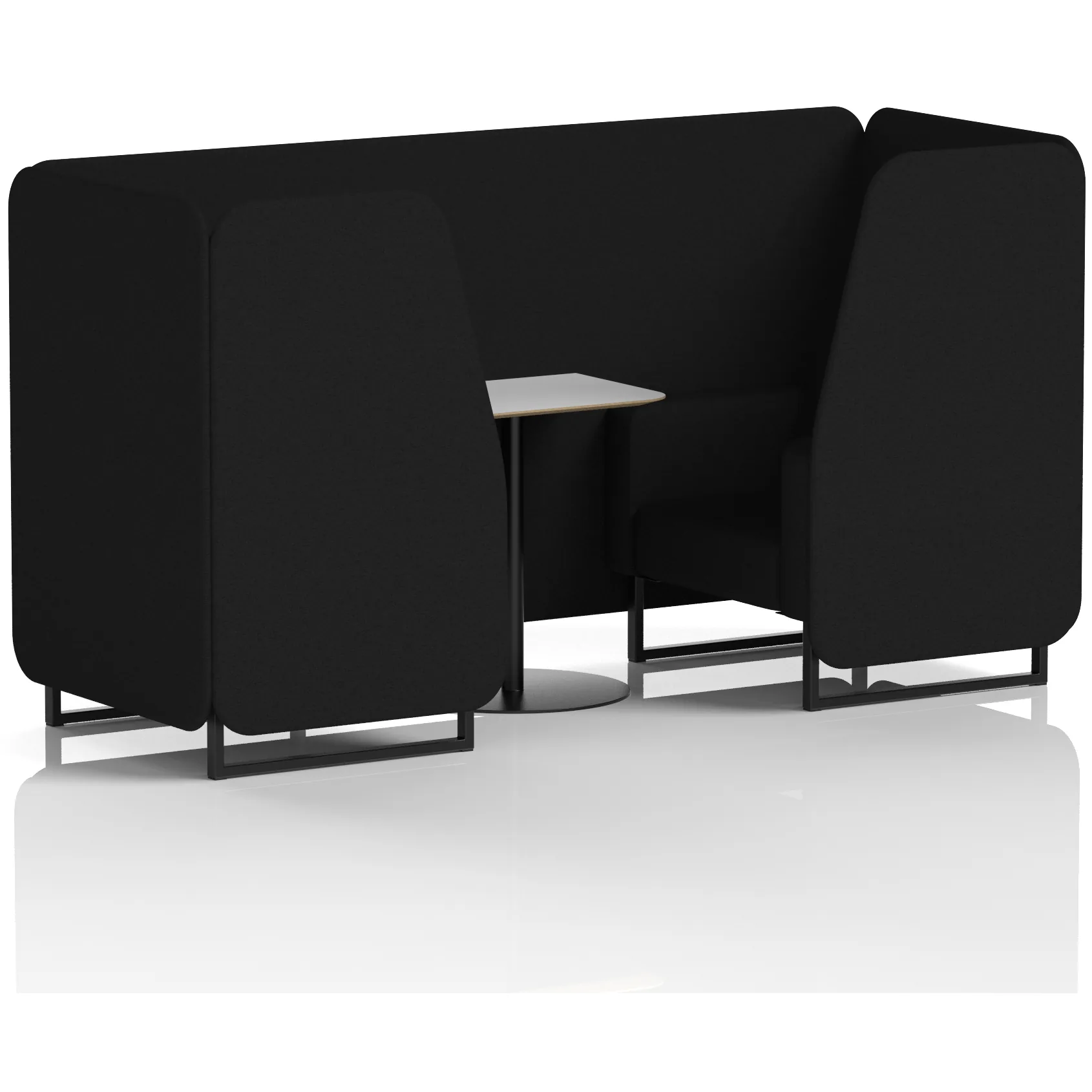 Brixworth Black Frame Office Privacy Booth with Table