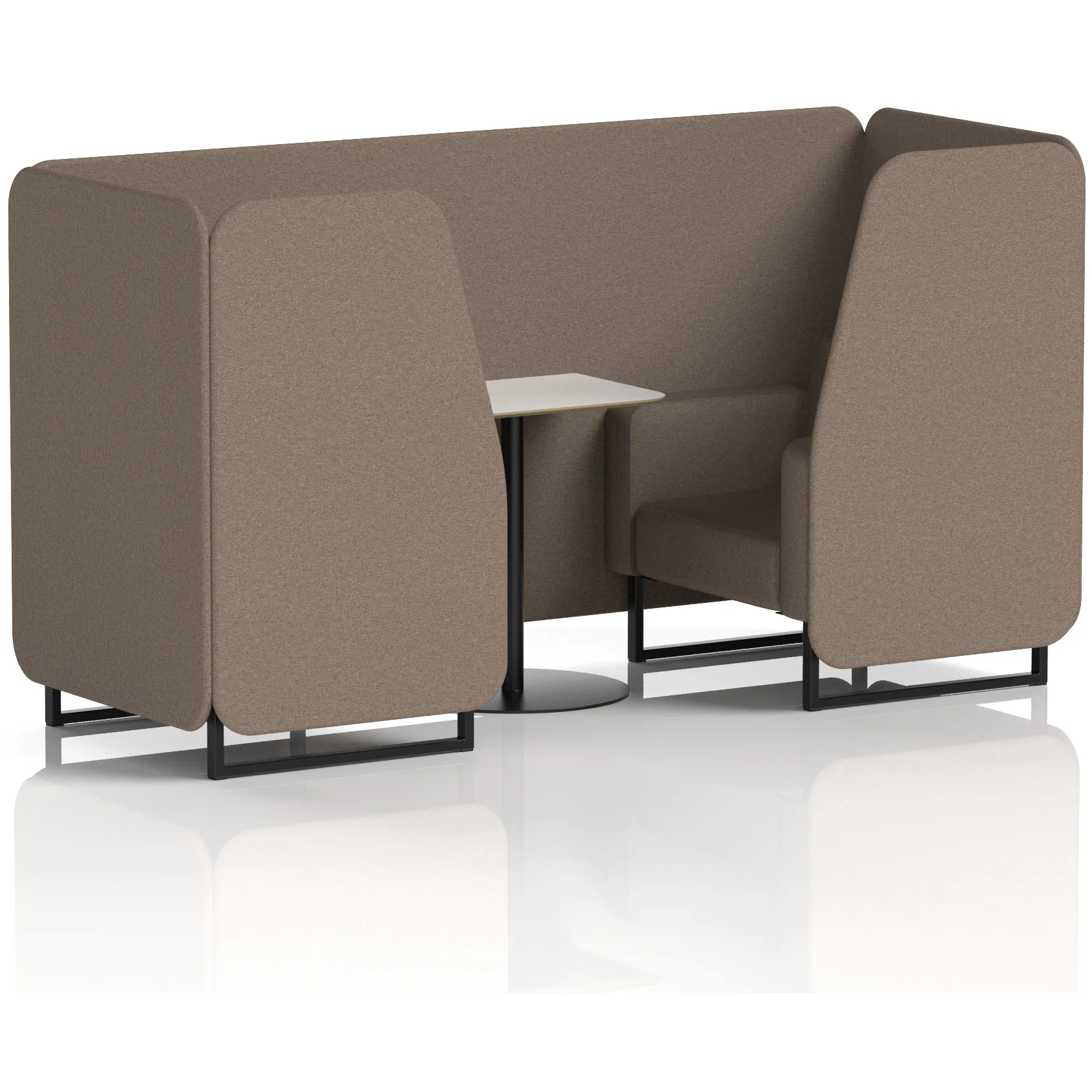 Brixworth Black Frame Office Privacy Booth with Table