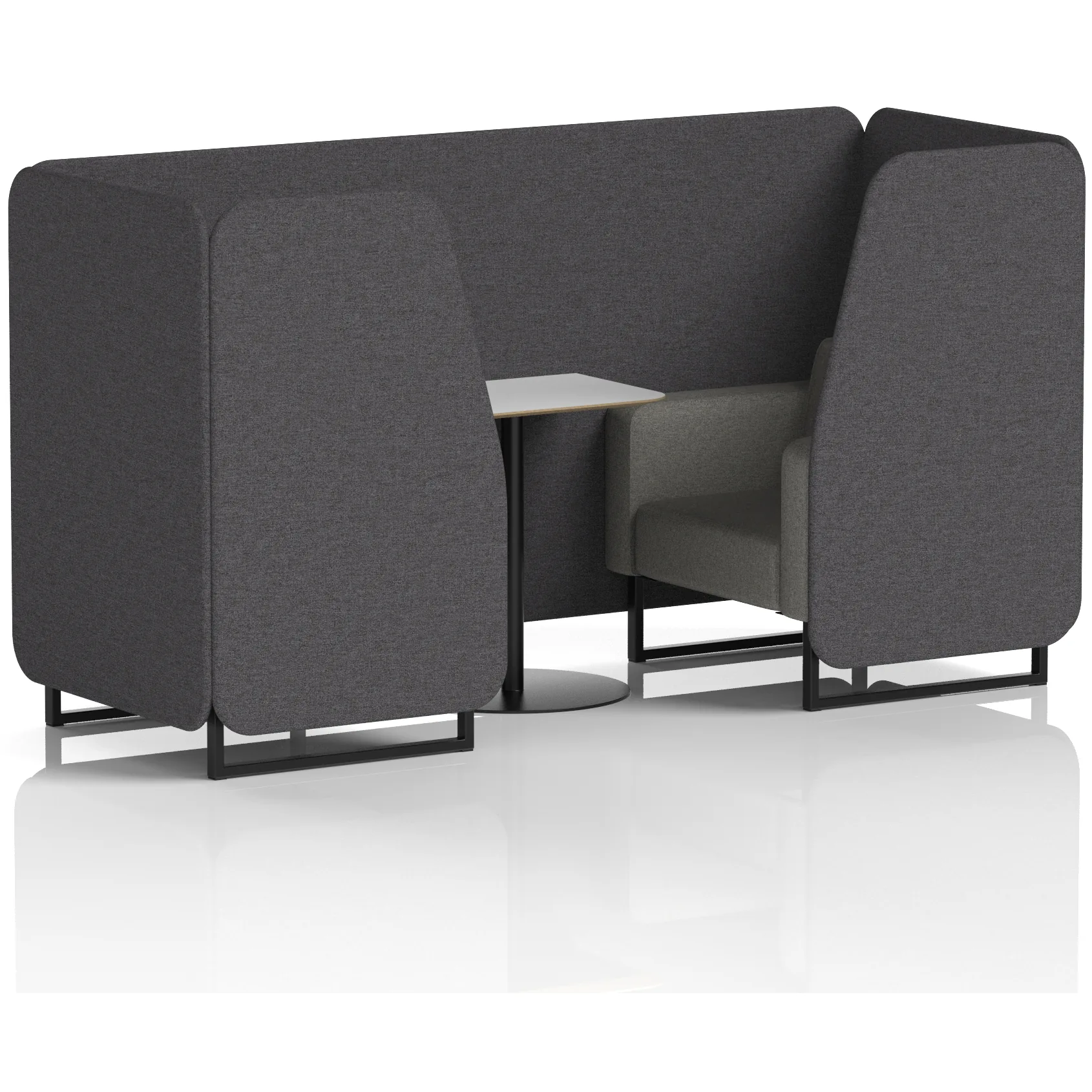 Brixworth Black Frame Office Privacy Booth with Table