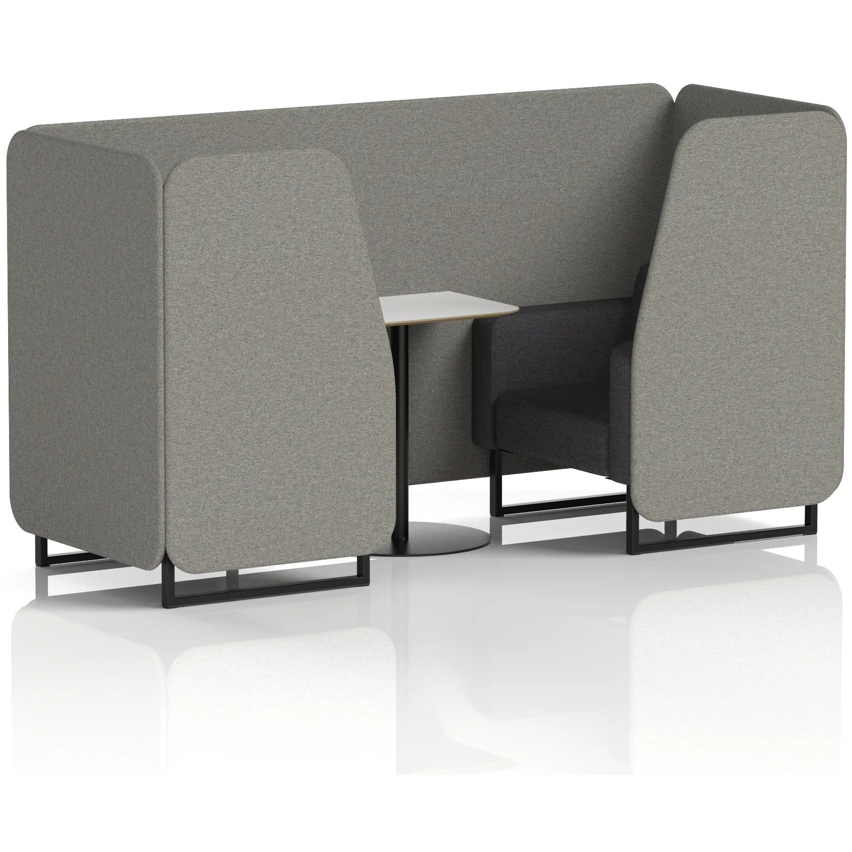 Brixworth Black Frame Office Privacy Booth with Table