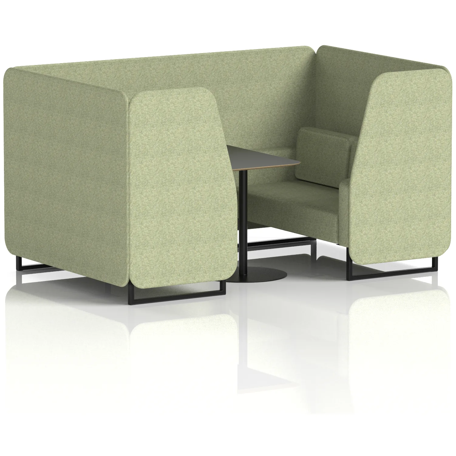 Brixworth Black Frame Office Privacy Booth with Table